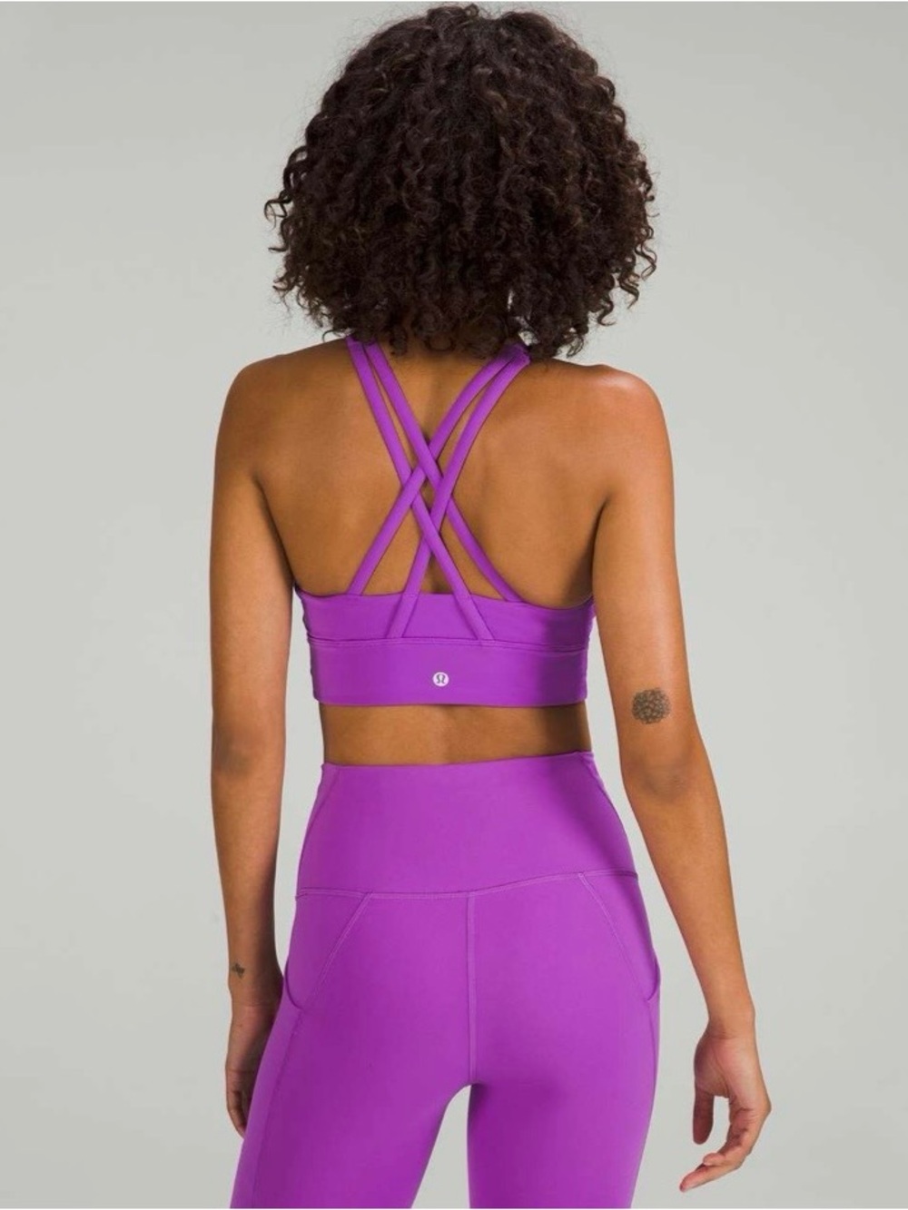 Lululemon Energy High-Neck Longline Tough Bra B-D Cups, Moonlit Magenta, 6 - Picture 3 of 16